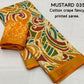 Mustard Cotton Crepe Batik Print Saree with Unstitched Blouse - Hiral Fashion | Swadesiicart