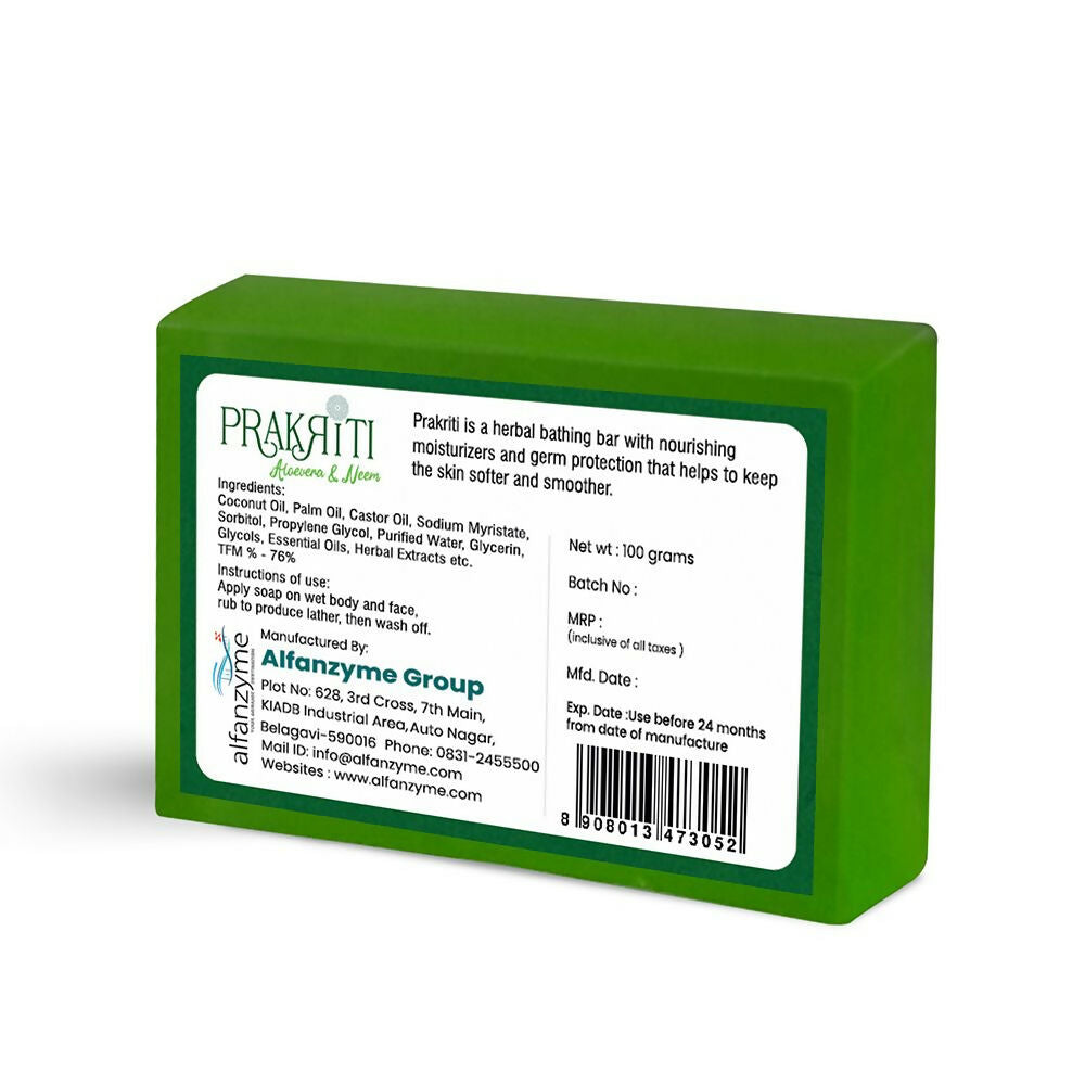 Prakriti Herbal Soap Aloevera and Neem - Swadesiicart