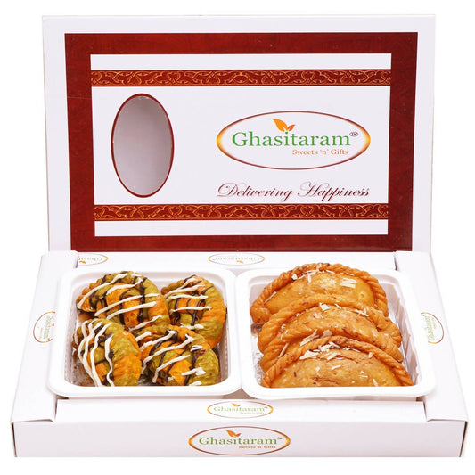Ghasitaram Box of Designer and Traditional Gujiyas | Swadesiicart