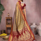 Aastha Fashion Khaki Kalamkari Silk Weaving Saree