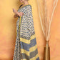 Very Much Indian Handblock Printed Cotton Saree With Natural Dyes - White | Swadesiicart