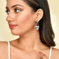 VOJ Women Rhodium-Plated Pearl Stainless Steel Hoop Earrings - VOJ (Valley Of Jewellery)