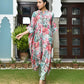 Vaasva Women's Aqua Musline Viscose Digital Printed Kaftan Pant Set | Swadesiicart