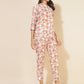 Janasya Women's White Cotton Floral Printed Casual A-Line Co-ords - Swadesiicart