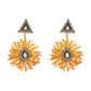 Nuyug 18K Gold-Plated Stones & American Diamond Studded Contemporary Wire Drop Earrings | Swadesiicart
