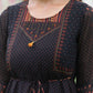 Juniper Black Georgette Festive Printed A-Line Dress For Women | Swadesiicart