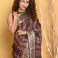 Very Much Indian Modal Silk Ajrakh Handblock Printed Natural Dyes With Designer Border Saree - Brown | Swadesiicart