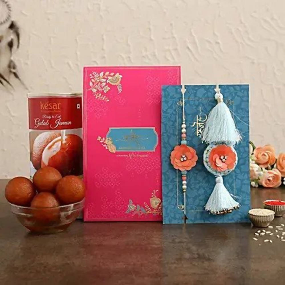 Bhaiya Bhabhi Tassel Rakhi Set & Gulab Jamun | Swadesiicart