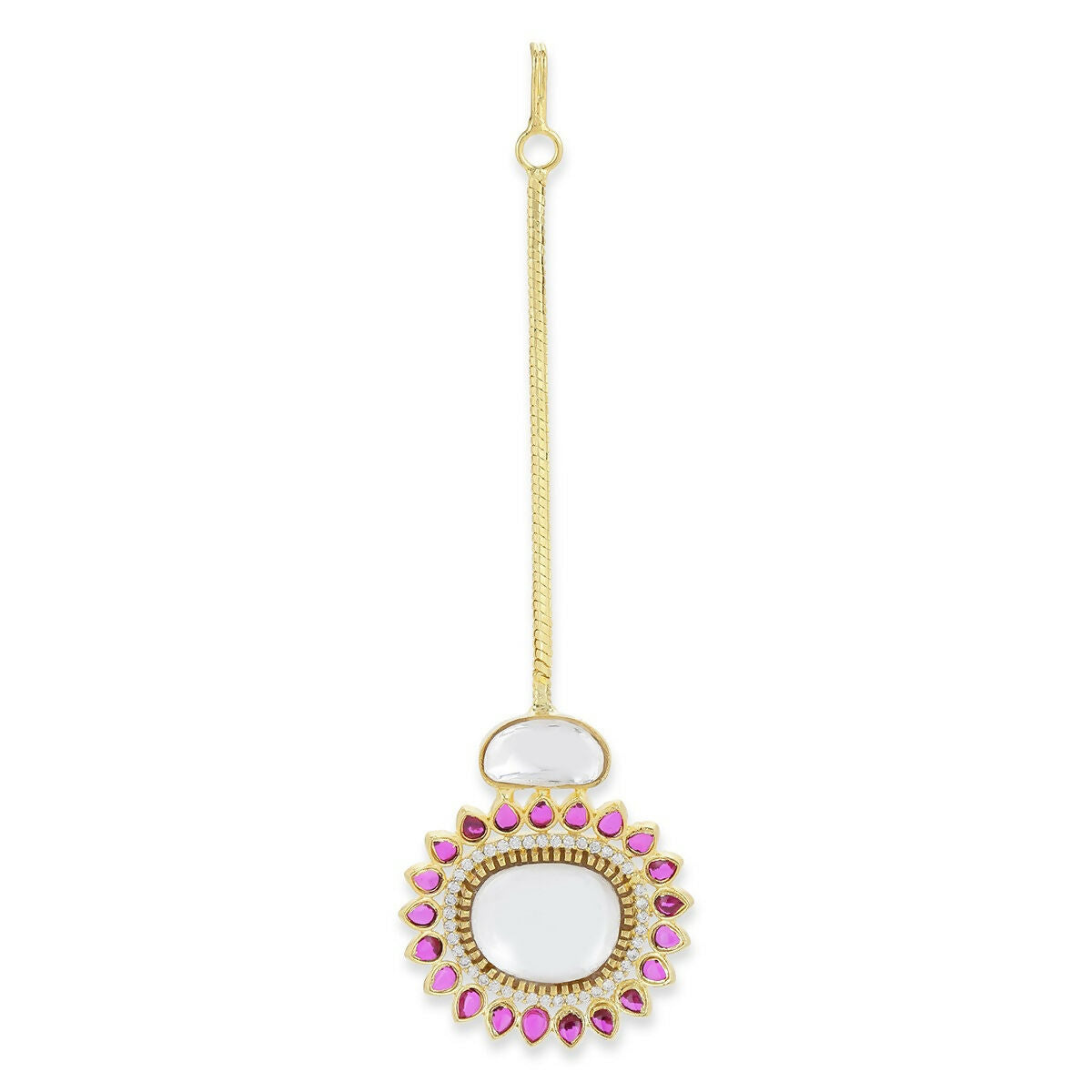 Flower Kundan Maang Tikka- Ruby Raang | Swadesiicart