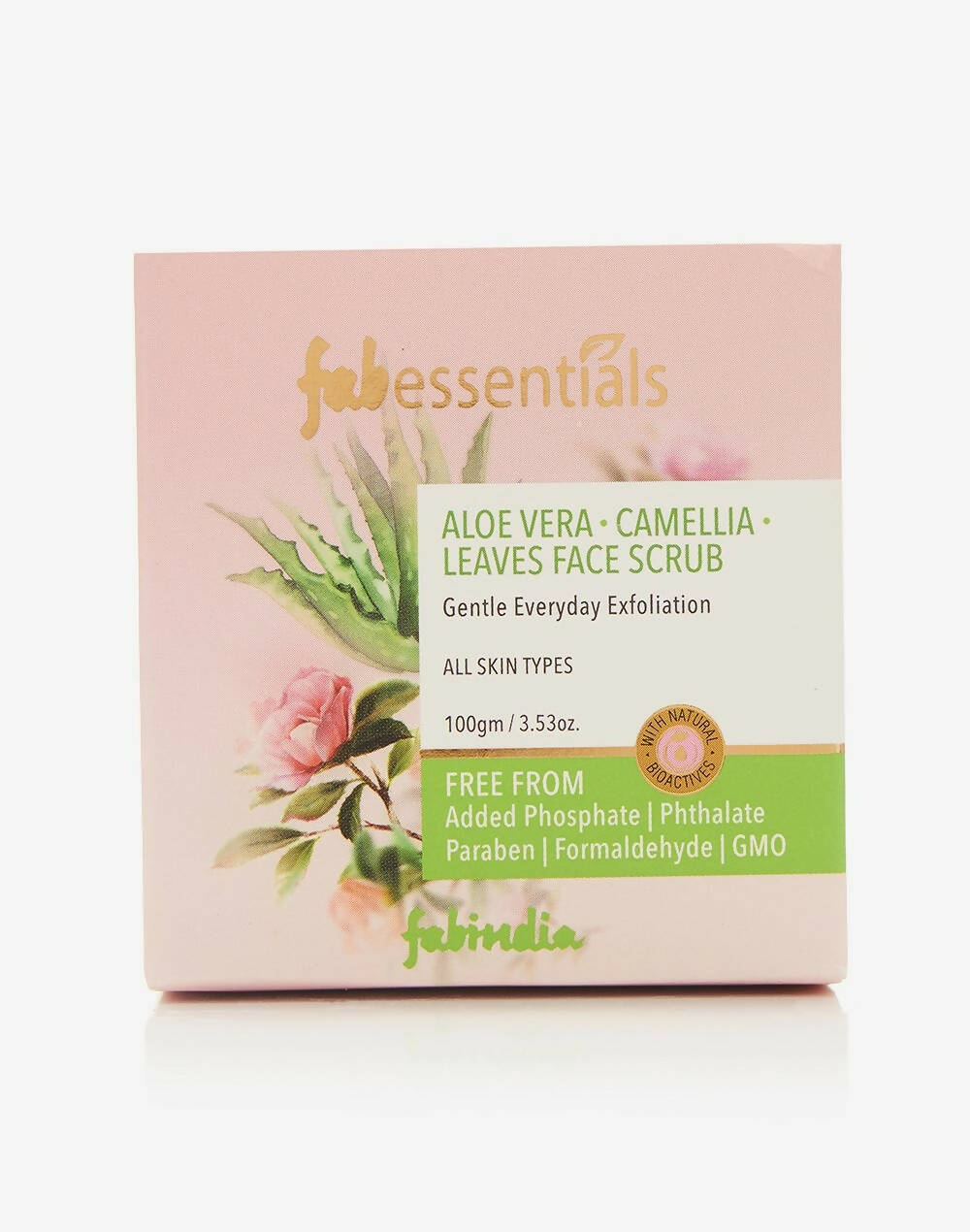 Fabessentials Aloe Vera Camellia Leaves Face Scrub - Swadesiicart