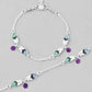VOJ Set of 2 Mutli Color Meenakari Anklet - Swadesiicart