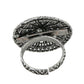 NVR Women's Oxidised Silver Plated Adjustable Finger Ring | Swadesiicart