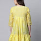 Ahalyaa Women Yellow Cotton Printed Tunic | Swadesiicart