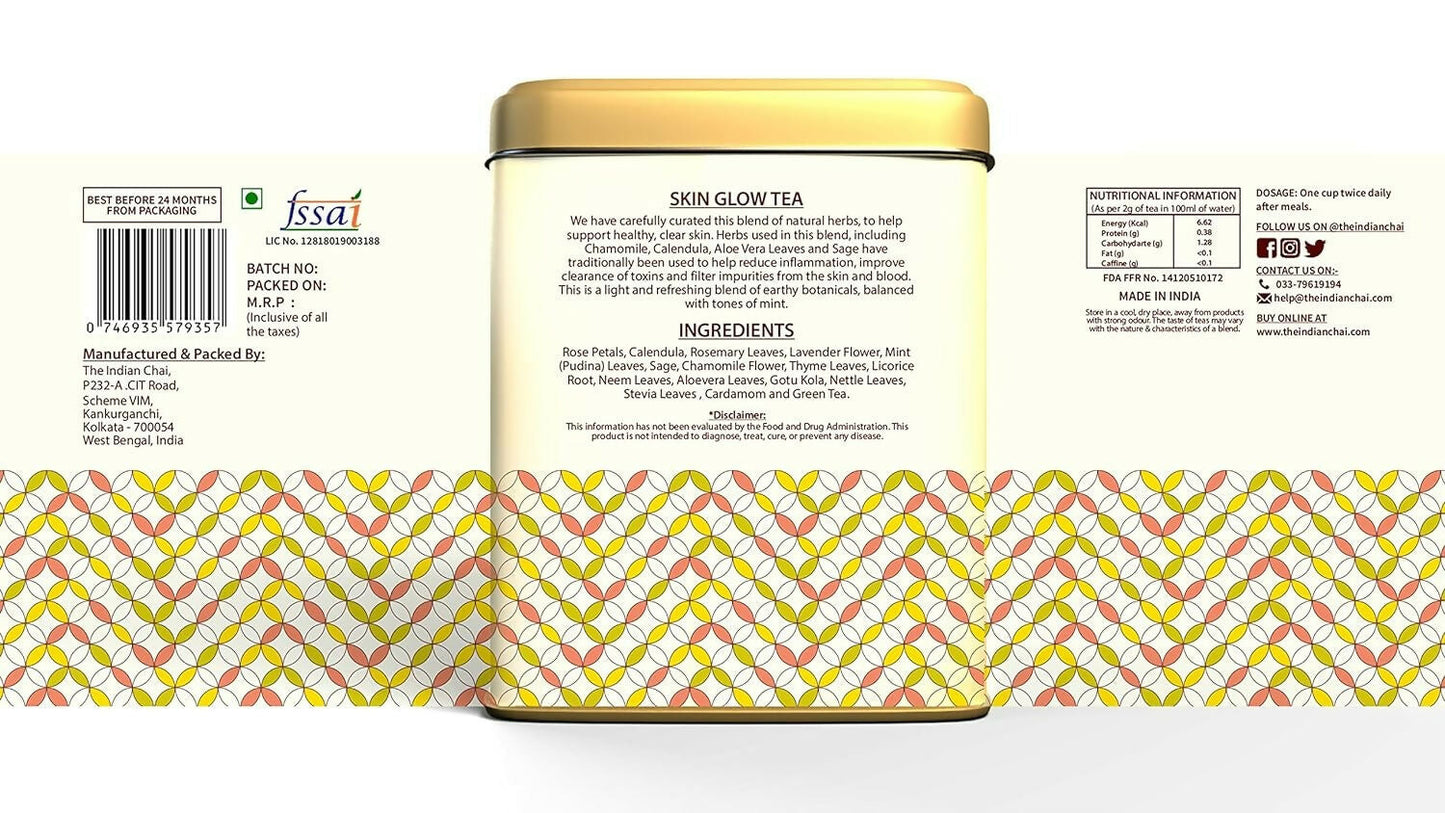 The Indian Chai – Skin Glow Tea 30 Pyramid Tea Bags | Swadesiicart