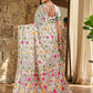 Shree Shyam Fashion White Linen Cotton Saree