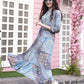 Light Blue Crepe Foil Printed Long Dress - Michan | Swadesiicart