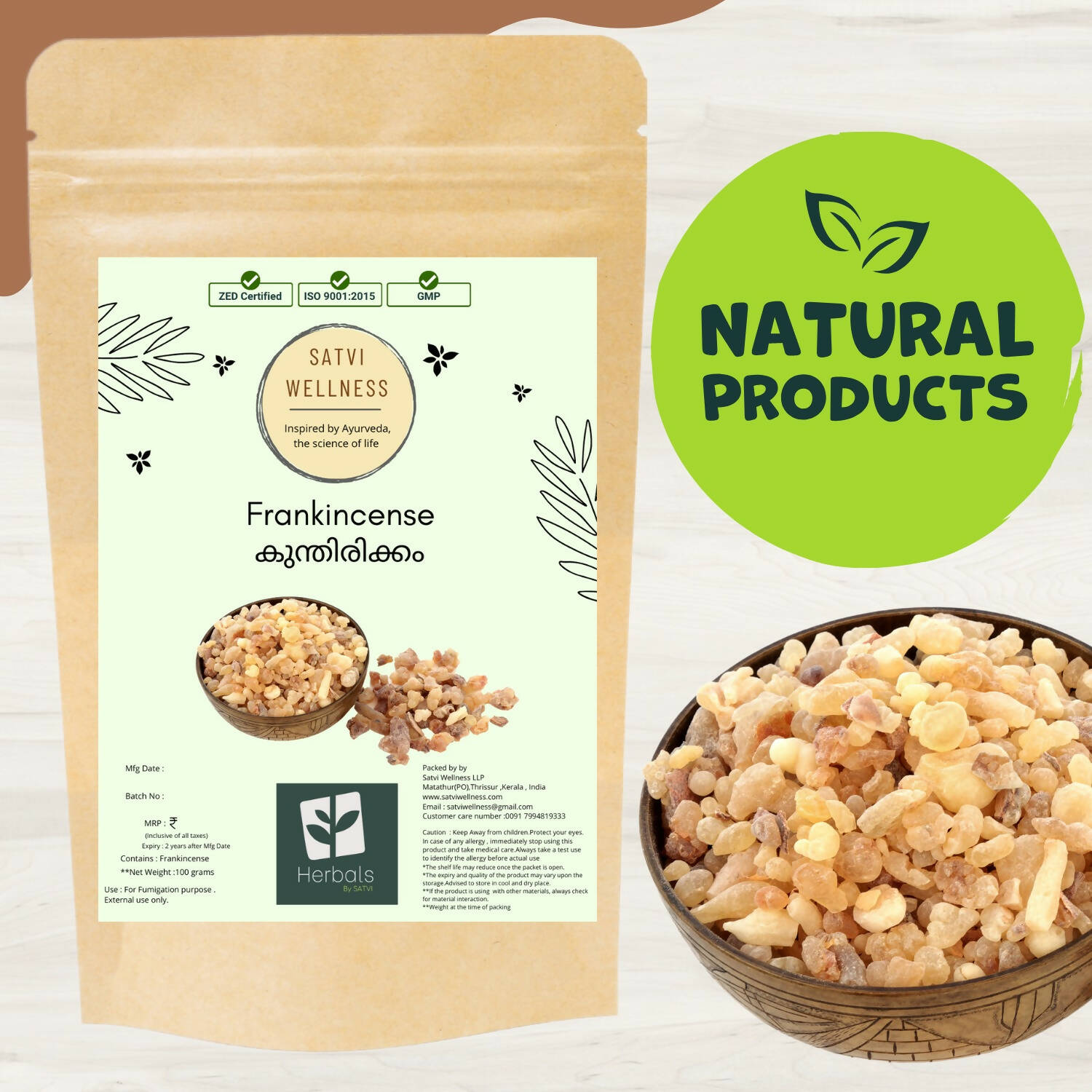 Satvi Wellness Frankincense | Kunthitikkam - Swadesiicart