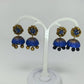 Terracota Beautiful Blue Terracotta Flower Studs with Jhumkas