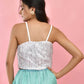 Amodini Designer Studio Silver Sequined Strap Padded Blouse