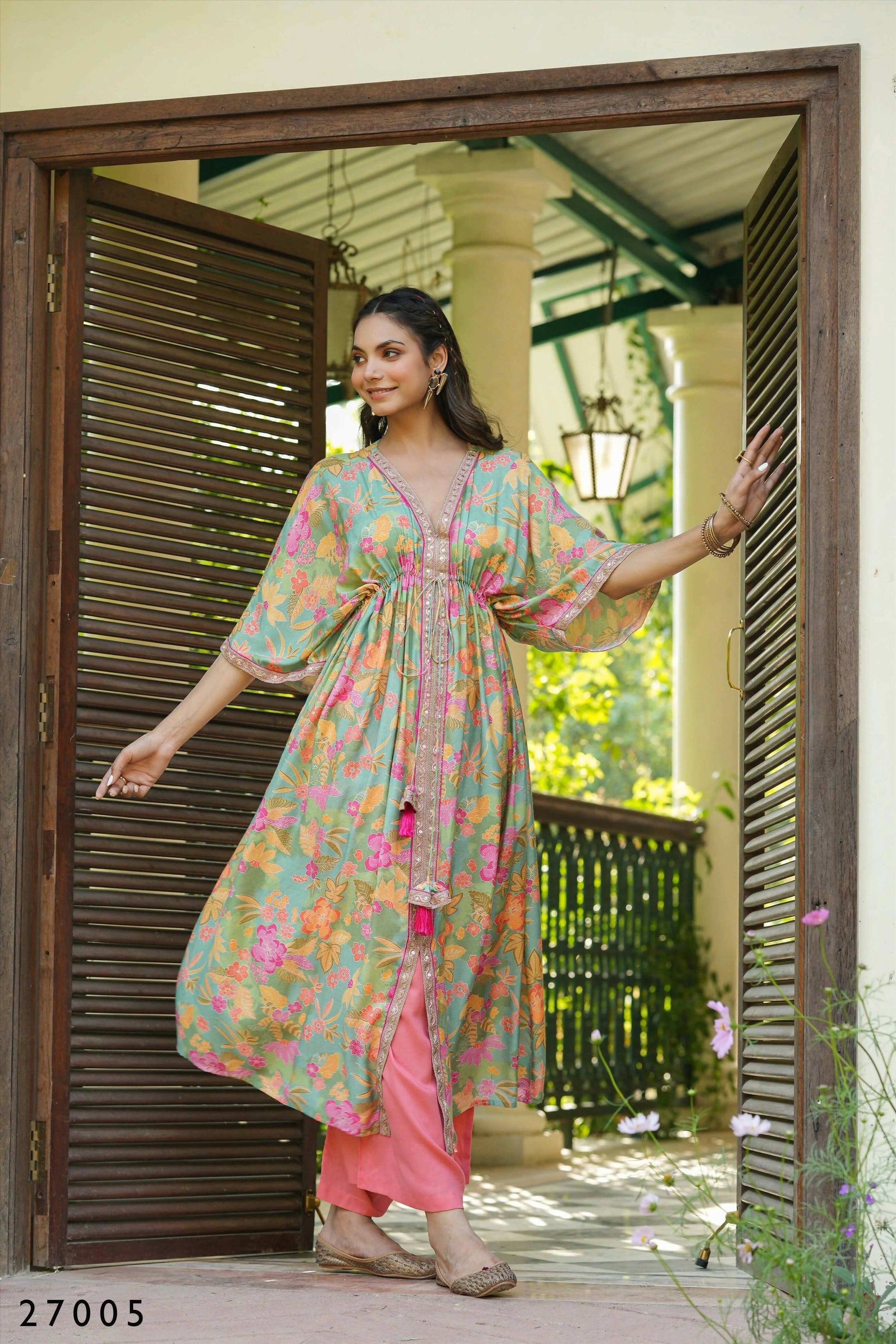 Women's Casual Fashionable Multi Mull Cotton co-ord set - Anya - Swadesiicart