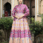 Wedding Designer Purple Soft Dola Silk Anarkali suit with Dupatta - Samanta - Swadesiicart