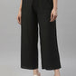 Juniper Women's Black Rayon Straight Solid Pant/Slim Pant | Swadesiicart
