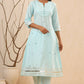 Juniper Women Skyblue Cambric Gotta Work Straight Kurta Sets - Swadesiicart