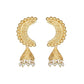 Joban Fashion Women Matte Gold Brass Earrings | Swadesiicart