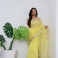 Vamsee Meera Yellow Organza Saree - Swadesiicart