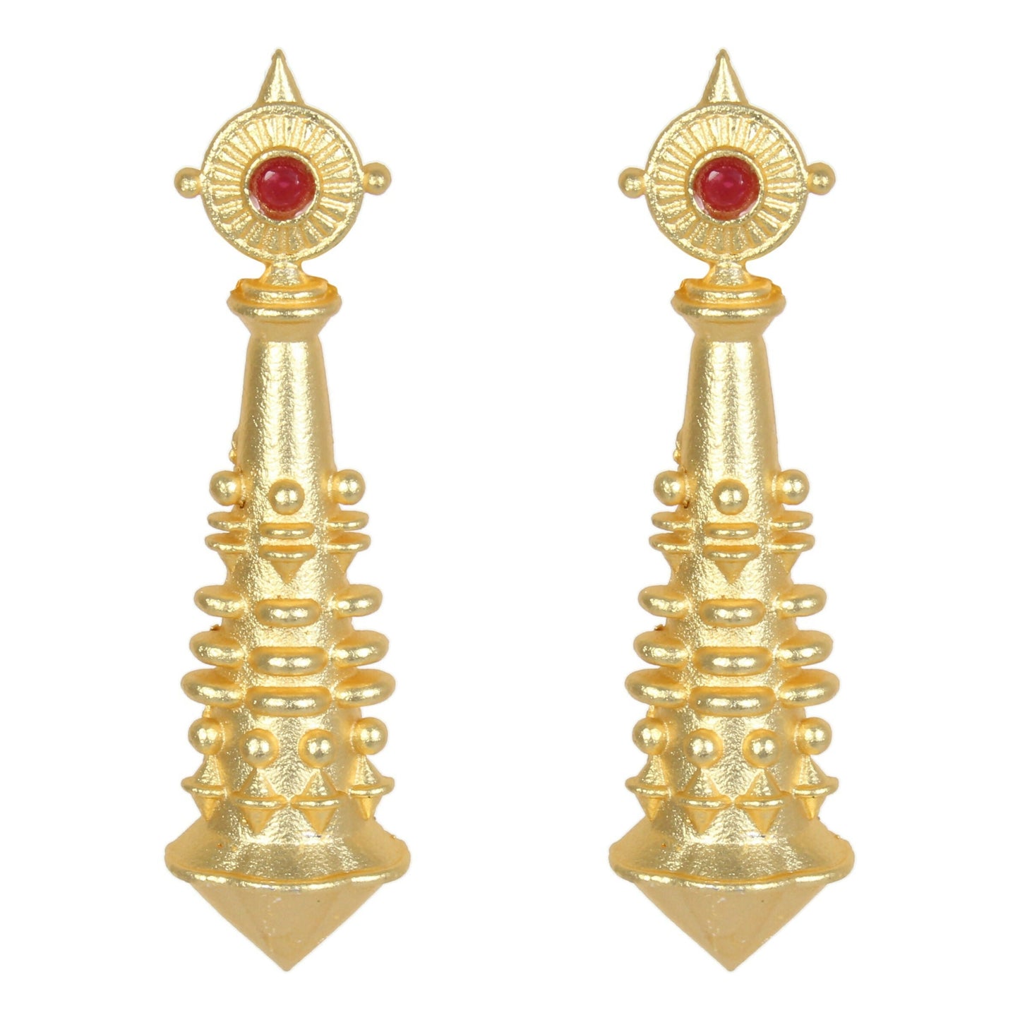 Joban Fashion Women Matte Gold Brass Earrings | Swadesiicart