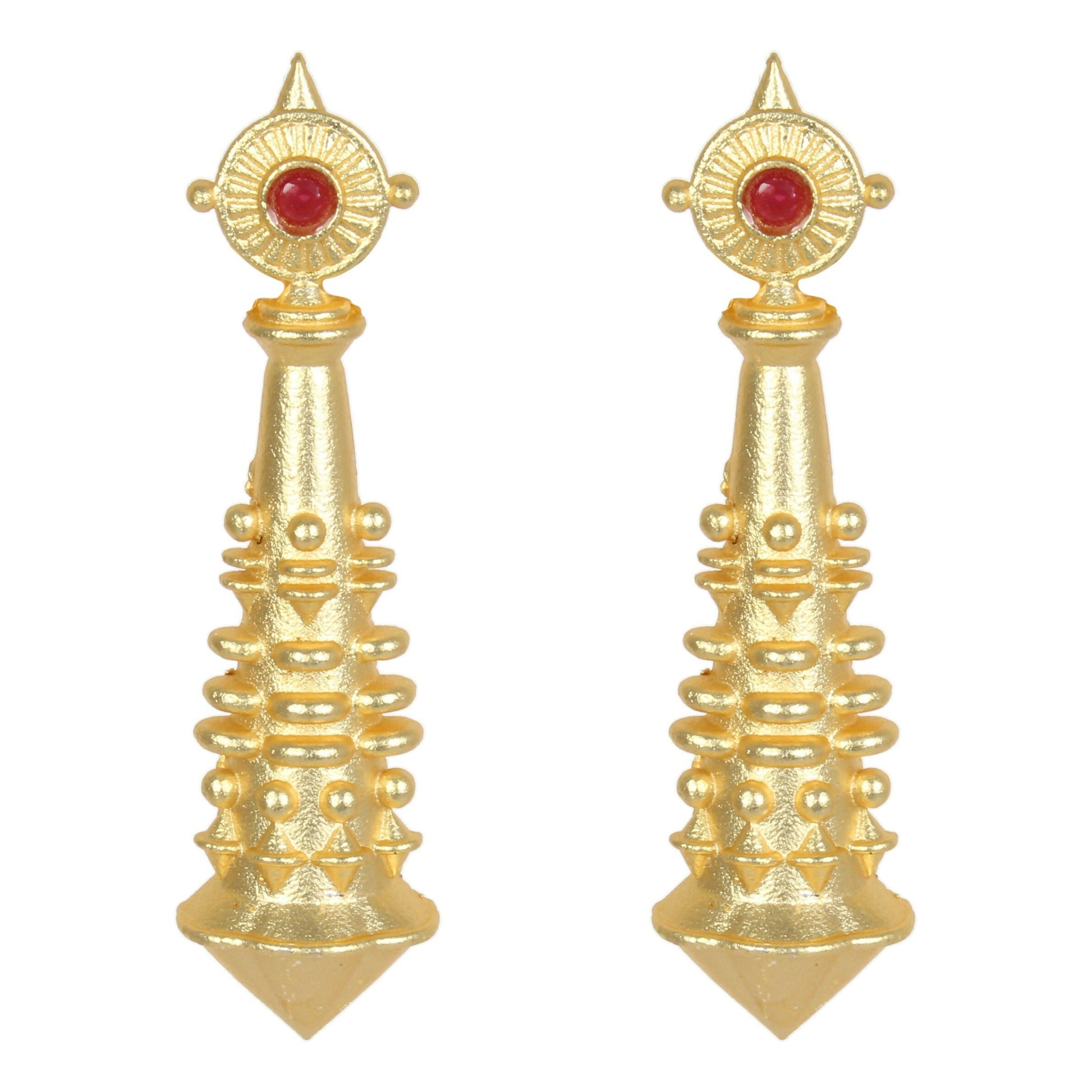 Joban Fashion Women Matte Gold Brass Earrings | Swadesiicart