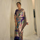 Vishnu Weaves Women's Royal Blue Paithani Silk Zari Woven Saree with Unstitched Blouse - Swadesiicart