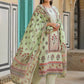 Juniper Women's Lime Green Cambric Floral Placement Printed Straight Fit Kurta Sets | Swadesiicart
