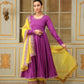 Pomcha Jaipur Purple Saadgi Bagni Lace Anarkali Set | Swadesiicart