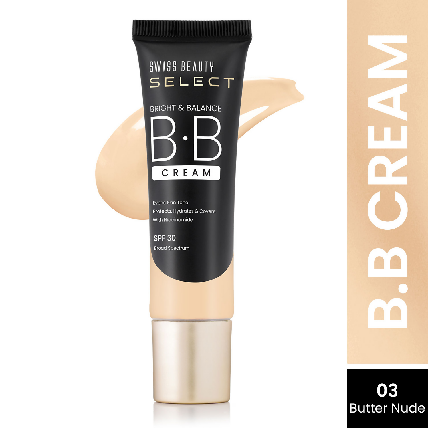 Swiss Beauty Select Bright & Balance BB Cream With Niacinamide - 3 Butter Nude | Swadesiicart