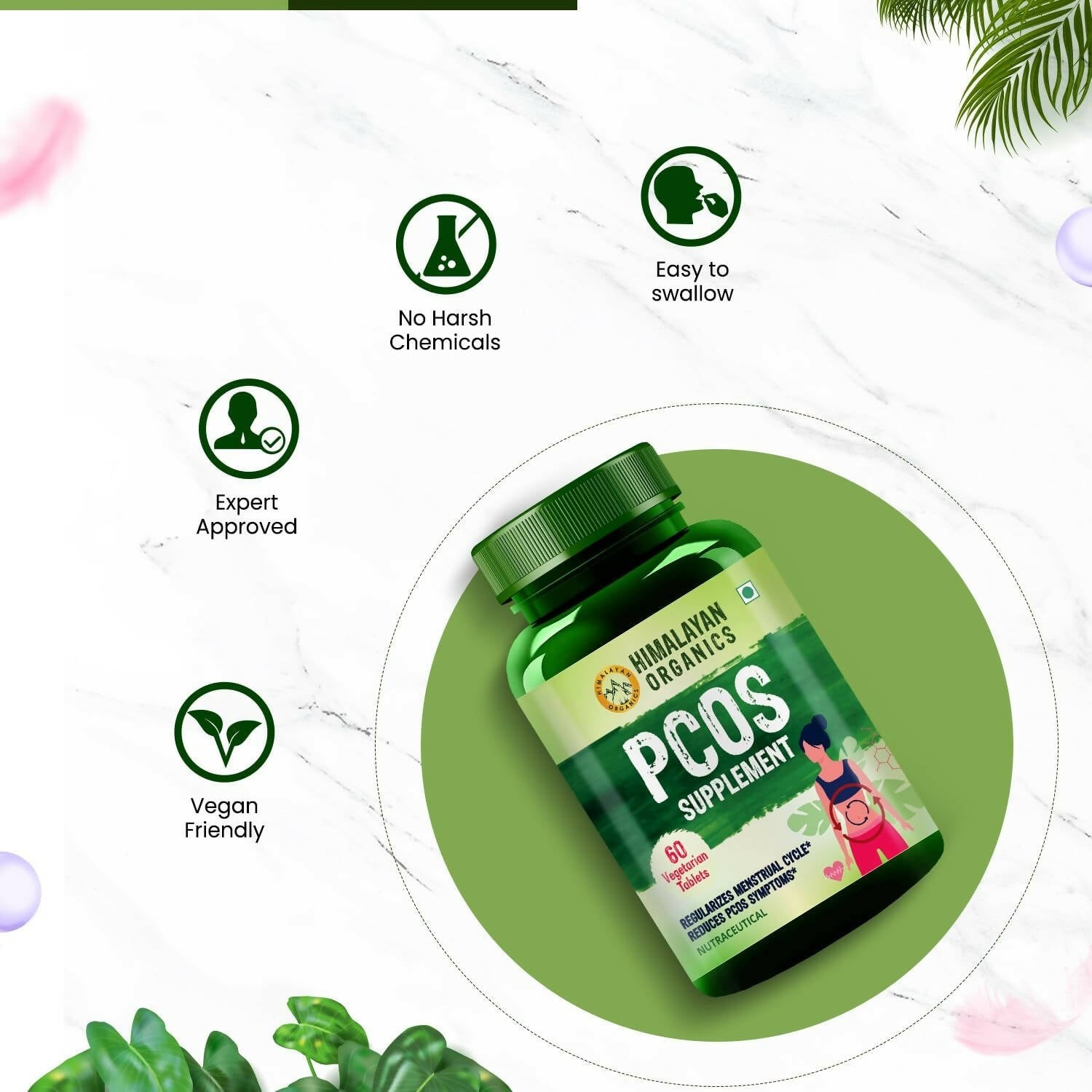 Himalayan Organics Pcos Supplement Tablets | Swadesiicart
