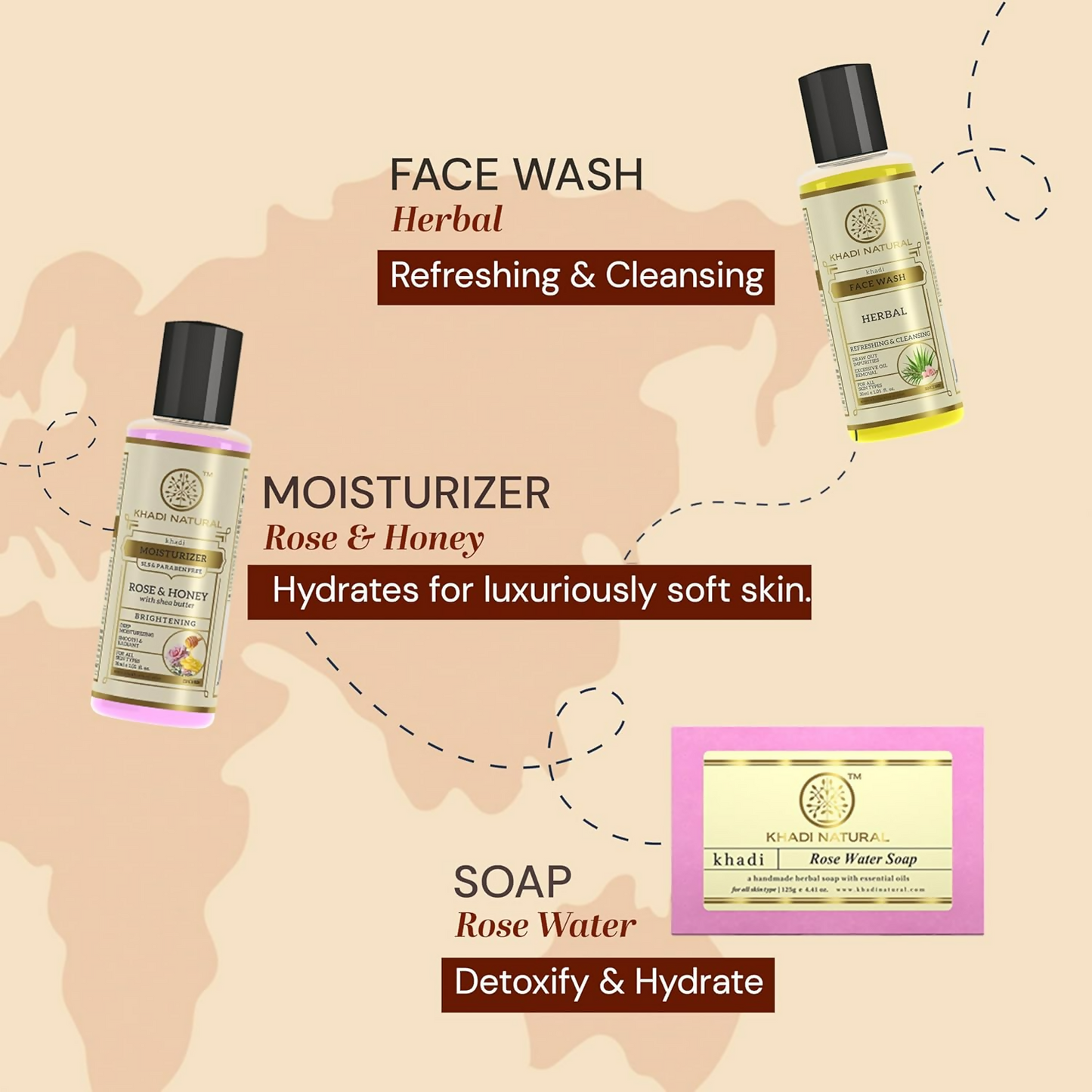 Khadi Natural Travel Kit Skincare & Haircare Essentials On-The-Go - Swadesiicart