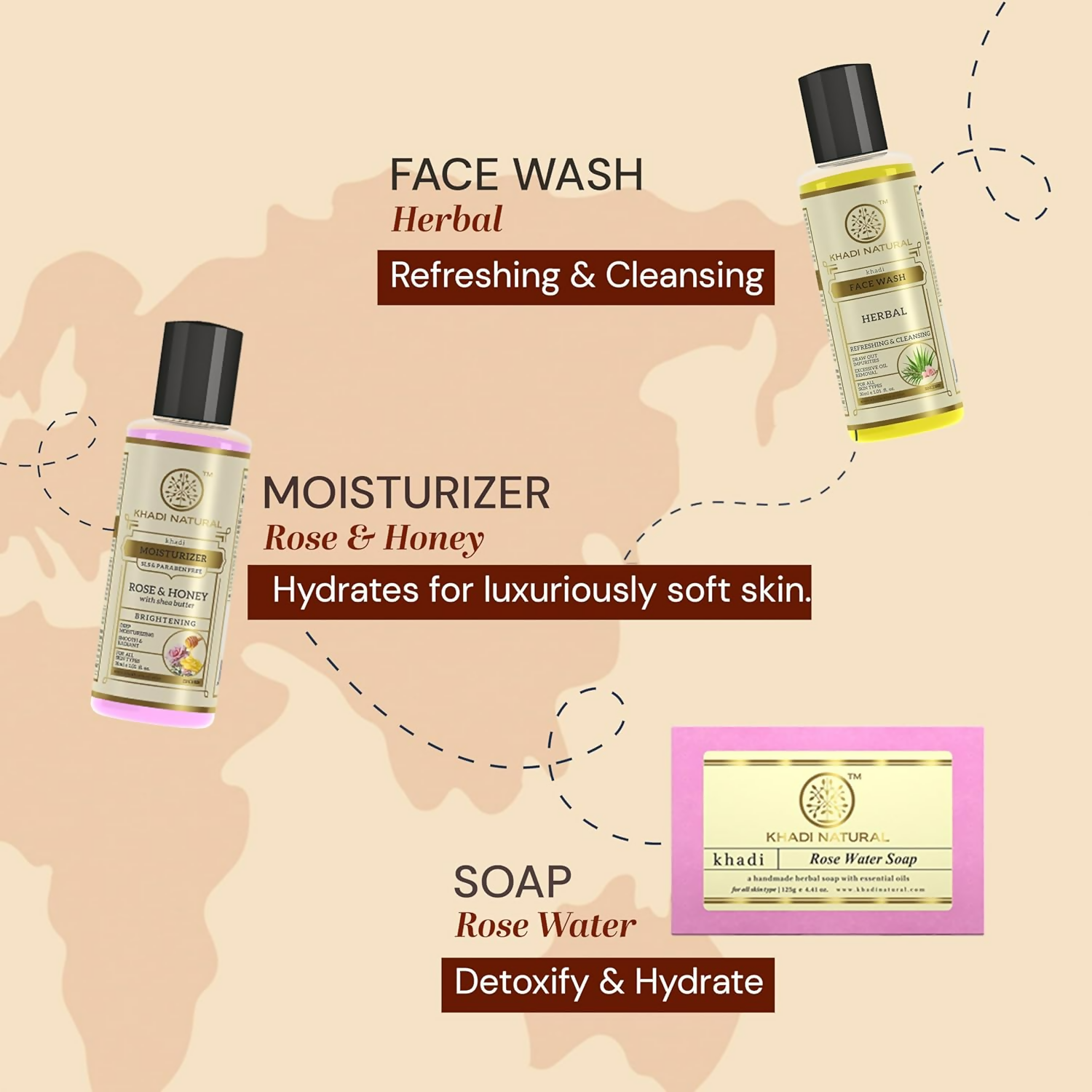 Khadi Natural Travel Kit Skincare & Haircare Essentials On-The-Go - Swadesiicart