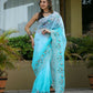 Vamsee Sanyogita Sanyogita - Sky Organza Saree - Swadesiicart
