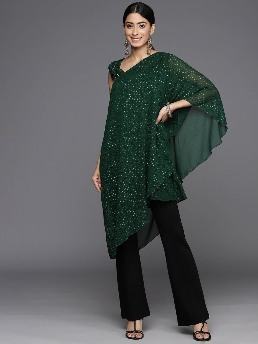 Ahalyaa Women's Traditional wear Tunic - Dark Green | Swadesiicart