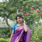 Vishnu Weaves Women's Purple Banarasi Silk Saree with Blouse - Swadesiicart