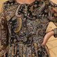 Juniper Women Black Chiffon Printed Flared Dress | Swadesiicart