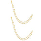 NVR Pearl Studded Classic Gold-Polished 2 Line Ear Chain Ear Cuff | Swadesiicart