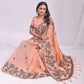 Shree Shyam Fashion Kashira Orange Linen Cotton Saree