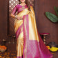 Aastha Fashion Cream Tissue Silk Woven Saree