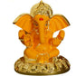Tamas Gaj Karna Ganesh Idol | Orange & Gold | Brass Pooja Decor - Tamas