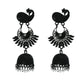 Mominos Fashion Johar Kamal Black Color Peacock Earrings Jhumka - Mominos Fashion