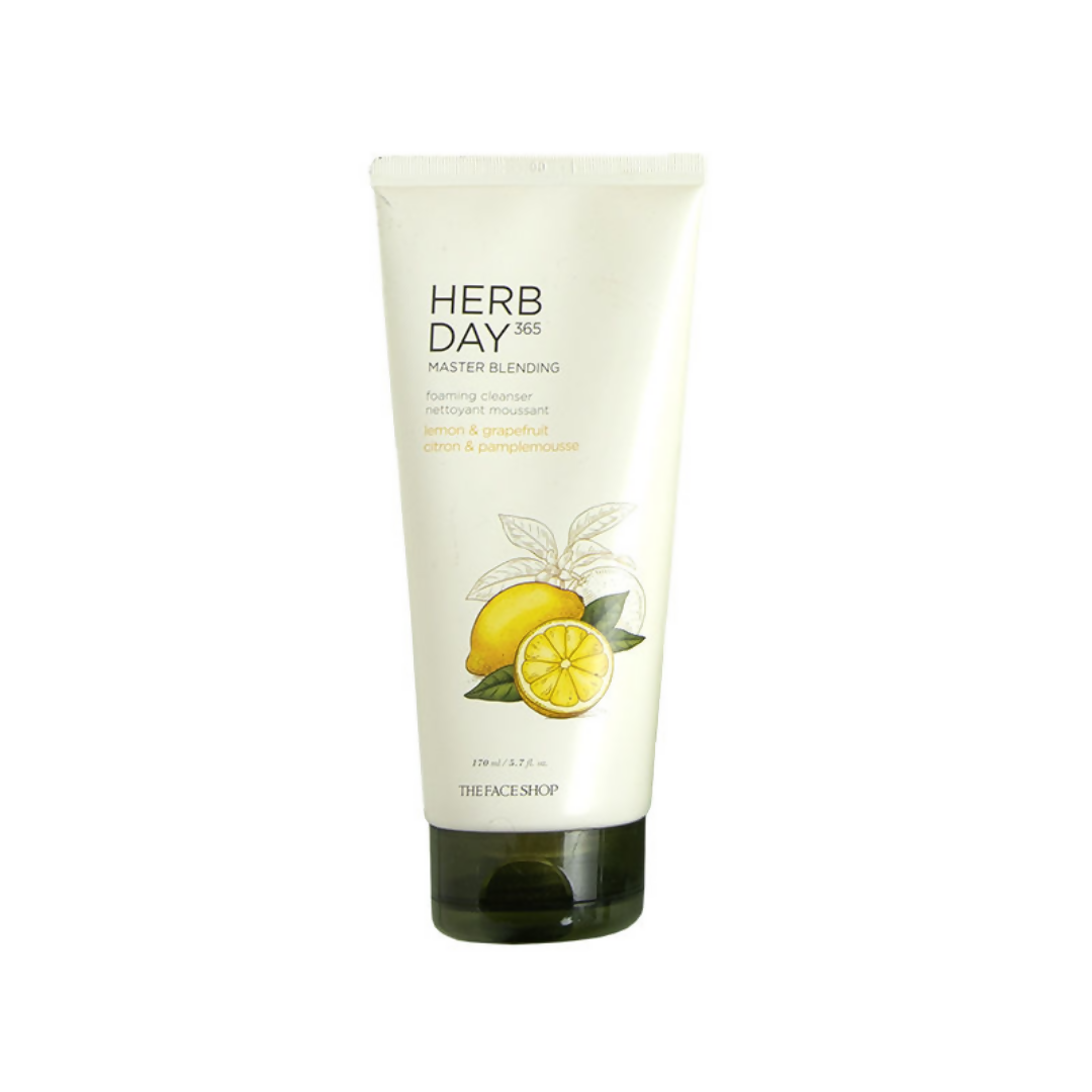The Face Shop Herb Day 365 Master Blending Foaming Cleanser- Lemon & Grapefruit - Korean Skincare | Swadesiicart
