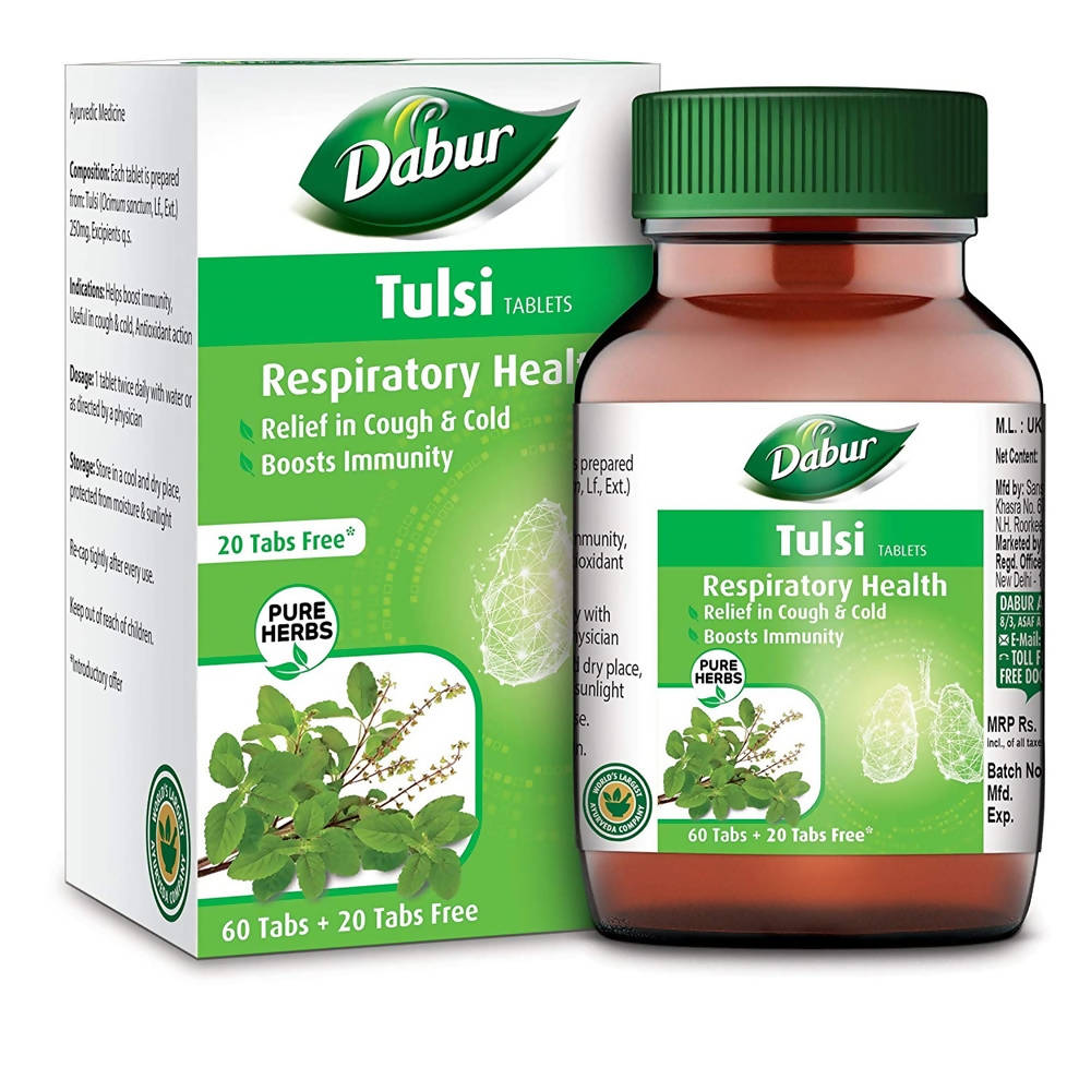 Dabur Tulsi Tablets Respiratory Health | Swadesiicart