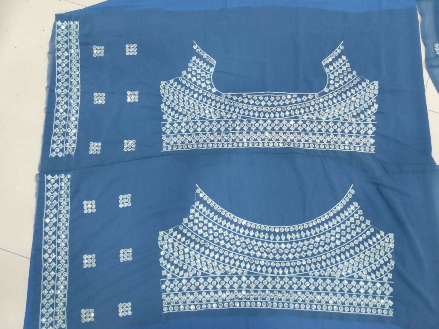 Jyoti Fashion Blue 3MM Sequence with Thread Embroidered Faux Georgette Lehenga Choli with Dupatta | Swadesiicart